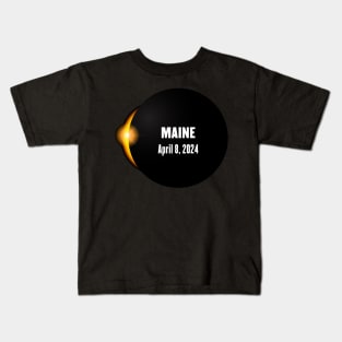 Total Solar Eclipse Maine 2024 Kids T-Shirt